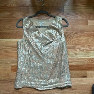 Jcrew gold drape neck cami